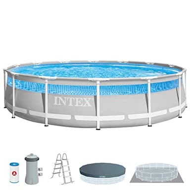 Intex - 26722NP - Kit piscine tubulaire ronde Clearview 4,27 X 1,07m, Gris