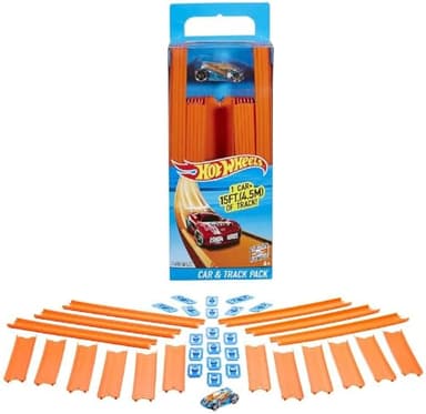 Hot Wheels Extensions de Piste pour Circuit, Une Voiture modèle aléatoire inclue, Jouet pour Enfant, BHT77
