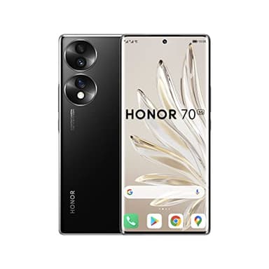 HONOR Smartphone 70, téléphone Portable 5G, débloqué sans SIM, 8 + 256 Go, Triple caméra arrière 54 MP, écran incurvé OLED 120 Hz de 6,67 Pouces, Android 12, 4800 mAh, Noir Minuit (Reconditionné)