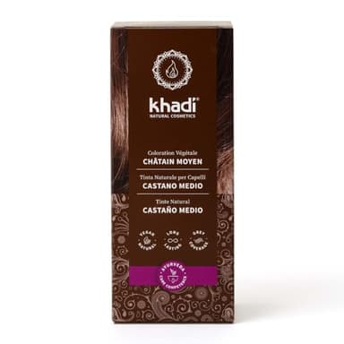 khadi CHÂTAIN MOYEN Coloration végétale - Coloration pour cheveux pour châtain moyen intense aux reflets chauds et cannelle - 100% végétale - 100 g