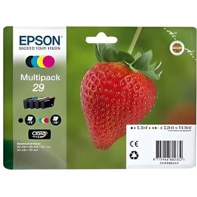 Epson Multipack 29 Fraise, Cartouches d'encre d'origine, 4 couleurs: Noir, Cyan, Magenta, Jaune, XP-235 XP-243 XP-245 XP-247 XP-255 XP-257 XP-332 XP-335 XP-342 XP-345 XP-352 XP-355 XP-432 XP-435