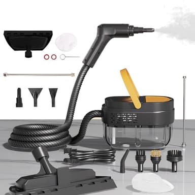 Nettoyeur Vapeur, Nettoyeur Vapeur à Main Polyvalent 2500 W avec 3 Vitesses Réglables et 9 Types de Buses, Portable 1600 ml Haute Pression pour la Maison et la Voiture