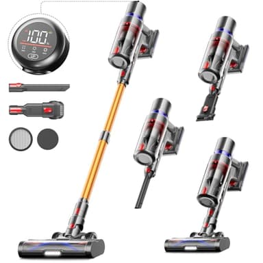 Avalsor 550W/45Kpa Aspirateur Balai sans Fil,70 Mins Aspirateur Sans Fil Puissant avec OLED écran Tactile et Brosse à Sol Anti-emmêlement,1,5L Aspirateur Balai pour Les Poils d'animaux/Tapis/Sols Durs