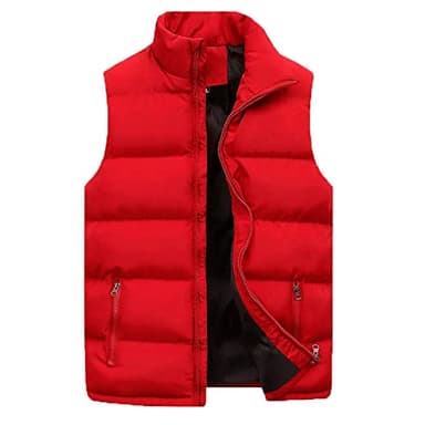 Homme Doudoune Sans Manche Gilet Ultra Légère Blouson Zippée Casual Chaud Manteau Matelassée Rembourrée Veste Manteau Parka