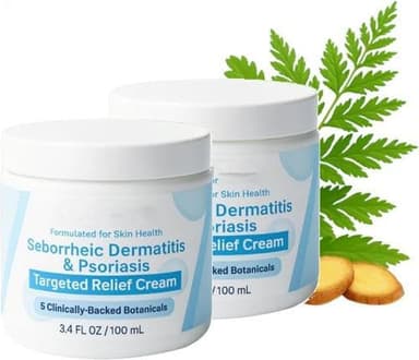 2 Pièces Crème Pour Le Traitement De La Dermatite Séborrhéique Et Du Pso-riasis -Baume Apaisant Pour Le Cuir Chevelu, Crème Réparatrice Pour La Barbe Pour Un Cuir Chevelu Et Une Peau Doux Et Apaisés
