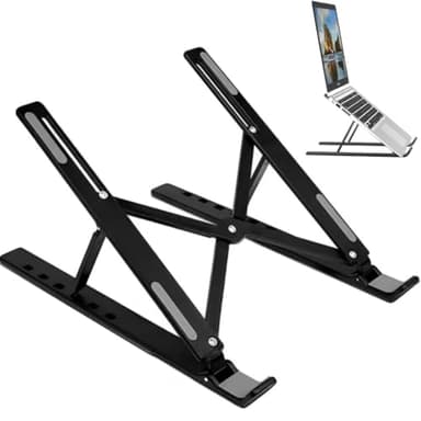 WUSJCOF Ordinateur avec 10 Niveaux Réglables, Laptop Antidérapant en ABS et Silicone, Léger, Ergonomique pour une Meilleure Dissipation Thermique (Compatible avec la Plupart des Ordinateurs Portables)