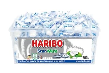 HARIBO - Tubo StarMint - Bonbons À La Menthe - Sans Colorants Artificiels - Arômes Naturels - Boîte De 750 g