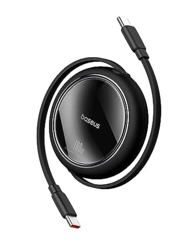 Baseus Câble USB C 100 W PD 5 A QC 4.0 - Câble de Charge Rapide Rétractable Vers USB C - Longueur Préréglée à 4 Niveaux Pour iPhone 15, Samsung, iPad - Facile