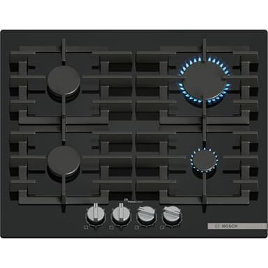 Bosch PPQ7A6I40, Série 6, Plaque gaz, 5 feux, 80 cm, Verre trempé noir