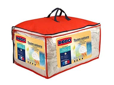 DODO - Couette 4 Saisons Ultra Douce 240x260 cm - Convient 2 Personnes - Tissu 100% Polyester - Garnissage Synthétique 100% Polyester Fibre Volupt'Air - Toucher Peau de Pêche - Lavable à 40°C