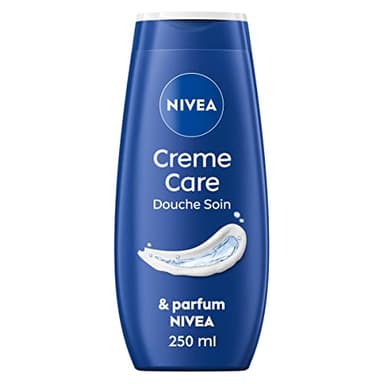 NIVEA Crème de douche Soin (1 x 250 ml), enrichie à l’Huile de pépin de Raison & Amande douce, Soin corps hydratant qui nettoie respecte et renforce le microbiome pour peaux sèches