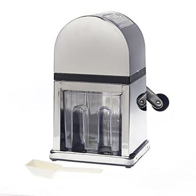 KATSU Broyeur à Glace Manuel avec Bac à Glaçons et Cuillère pour Cocktails et Smoothies, Acier inoxydable 769008
