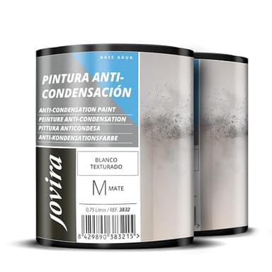 JOVIRA PINTURAS Anti-condensation, anti-humidité, anti-condensation, anti-moisissures extérieur-intérieur. Résout les problèmes de condensation par humidité ambiante (2x750 Mililitres)