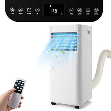 GOPLUS Climatiseur Mobile 9000BTU 2,6kW, Climatiseur 4 en 1 Fonction de Refroidissement, Déshumidification, Ventilation, Mode Nuit, Minuterie 24H, Contrôle Télécommande/Écran, 20㎡, Noir, R290