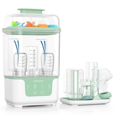 Momcozy Stérilisateur et Séchoir pour Biberons, Capacité 6 Biberons, Stérilisateur Compact 4 en 1 pour Biberons, Pièces de Tire-Lait et Accessoires Nouveau-Né, Séchoir Inclus