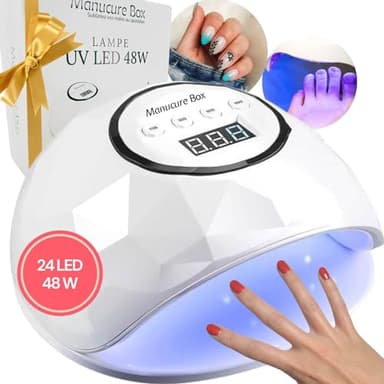 Lampe UV Vernis Gel, Semi-Permenant, 48W, 24 LED, Lampe Led, Lampe UV LED ongles, Machine uv led, Gel UV, Professionel, Manucure, Pédicure