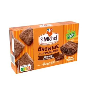 St Michel Mini brownie au chocolat - Les 8 sachets individuels (L'emballage peut varier), 240g