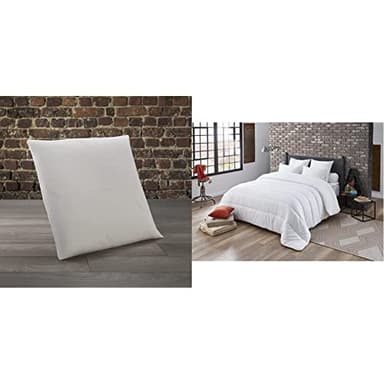 Dodo | Oreiller Végétal à Mémoire de Forme 60x60 | Maintien des Cervicales | Taie déhoussable et Lavable à 40°c & Couette Tempérée Anti-acariens Blanc 240 x 220 cm | pour lit 2 Personnes