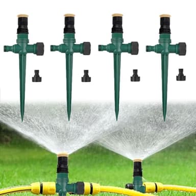 4 Pièces Arroseur de Jardin,Arroseur Automatique 360° Rotatif,Pelouse Réglable Pulvérisateur d'eau,Arroseur de Pelouse,pour Pelouses, Jardin, Cour, Plantes, Fleurs, Légumes