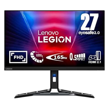 Lenovo Legion R27i-30 - Moniteur Gaming 27'' FullHD avec EyeSafe (IPS, 165Hz, 0,5ms, HDMI+DP, FreeSync Premium, Haut-parleurs) Réglage d'inclinaison/Hauteur/Pivot/Pivot - Noir