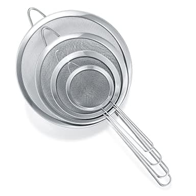 4 Pièces Passoire Cuisine en Acier Inoxydable, Passoires à Huile Passoire Filtre de Maille, Cuillère Écumoire pour Résidus de Filtre (Modèle A)