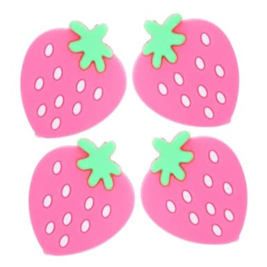 CORHAD 4 pièces Amortisseurs Tennis Silicone Lot de Forme de Fraise Rose Anti-Vibration Léger et Amortisseur Raquette Tennis Facile à Installer pour Meilleur Contrôle et Confort