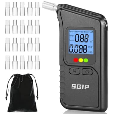 SGIP Ethylotest Electronique, Etiloteste Electronique Portable Alcotest avec Affichage Numérique LCD Fonction de Stockage Alcootest Électronique Personnel pour Usage Domestique et Professionnel