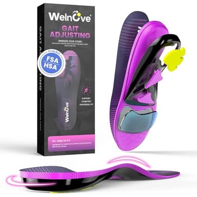 Welnove Semelles de sport pour homme et femme avec coussinet métatarsien pour métatarsalgie,névrome de Morton,semelles orthopédiques de soutien de la voûte plantaire pour fasciite plantaire-L