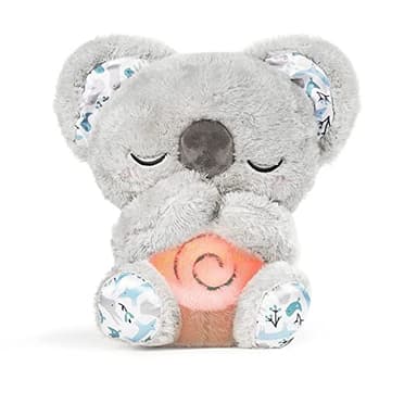 Auby Soothe 'n' Cuddle Koala - Plush Toy with 10 Lullabies - Lights & Rhythmic Breathing Motion - Gift for Newborns+, Canneberge