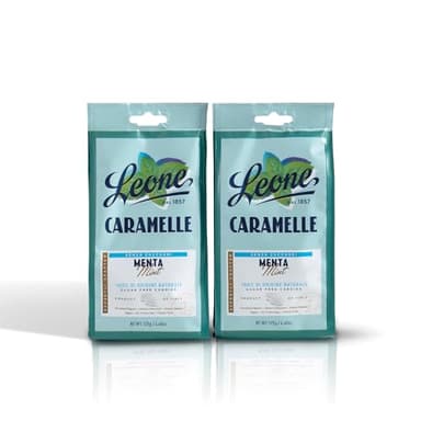 Leone depuis 1857 - Bonbons Sans Sucre Menthe - Bonbons à la Menthe Sans Gluten et Végans - 2 Sachets de Bonbons Durs de 125g (2 x 125g)