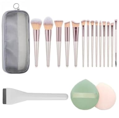 QZLSAYSL Pinceaux Maquillages，Pinceau Maquillage，Set de pinceaux de maquillage 18 pièces, set de pinceaux de maquillage professionnel pour le visage et les yeux avec pochette