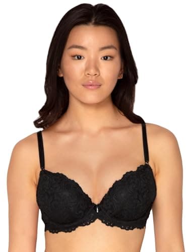Smart & Sexy Soutien-Gorge Push-up en Dentelle emblématique pour Femme, Teinte Noire., 90 C (Taille Fabricant:34C)
