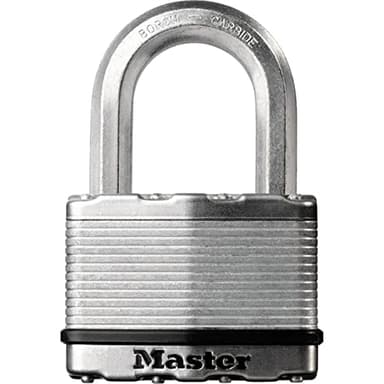 Master Lock M5EURD Cadenas Très Haute Sécurité [A Clé] [Acier Laminé] [Extérieur] M5EURD - Idéal pour les Remises, les Garages, les Clôtures et les Portails 50 mm Argent