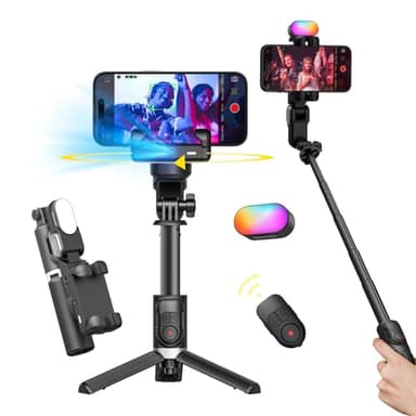 AOCHUAN Stabilisateur Gimbal 4-en-1 pour Smartphone - Rotation 360°, Trépied Selfie, Suivi Visage Auto, Télécommande sans Fil (iPhone/Android) - Compatible TikTok/Youtube/Vlogs - Modèle M1 Pro Noir