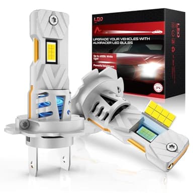 AUXIRACER H7 LED, Ampoule H7 LED,1:1 Mini Size Led H7,Ampoules de phare voiture et moto, Kit d'ampoules 12v pour feux de route ou feux de croisement, Plug and Play, 30000LM, 100W 600% 6500K, 2pcs