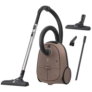 Electrolux 600 Clean, Aspirateur avec Sac, Commandes aux pieds, 50 % de Plastique Recyclé, Filtre Hygiène 12 Lavable, Cordon 12m XXL, EB61C3WBL, Marron