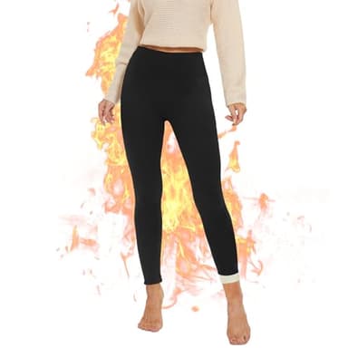 AMIYOYO Legging Polaire Femme Hiver Thermique Leggings Pantalon Taille Haute Élastiques Doublé Polaire pour Le Yoga Fitness