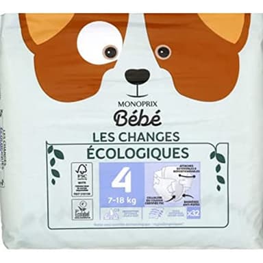 Monoprix bébé Couches écologiques Taille 4 x32 - Le paquet de 32