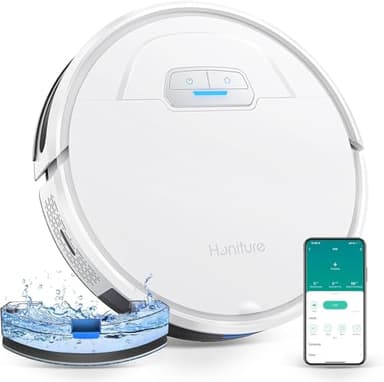 HONITURE Aspirateur Robot, G20 Robot Aspirateur Laveur 3 en 1, 4000PA, Alexa/WiFi/APP, Recharge Automatique, Ultra-Mince Silencieux, Adapté aux Poils d'animaux et aux Tapis