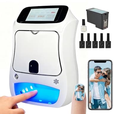 AUTUMFLATGAO Imprimante 3D pour Nail Art, Imprimante Ongles Nail Art avec écran Tactile, Wi-FI/DIY pour Salon Et Maison, Plus De 1 000 Modèles, avec Cartouches, Vernis Et Sèche-Ongles