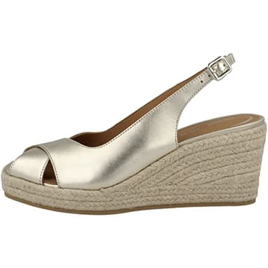 Geox Femme D Ponza Espadrilles Wedge Sandal, Doré, 39 EU