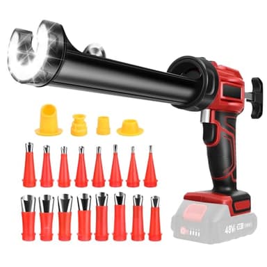 Pistolet à cartouche sans fil, Compatible avec la batterie 20V Makita, pistolet silicone electrique avec 4 vitesses réglables et lumière LED, pour sceller, remplir, sceller (sans batterie)