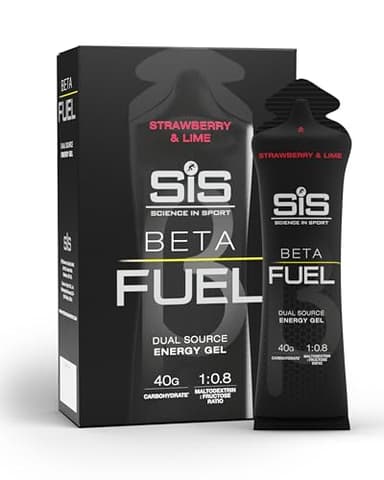 Science in Sport BETA Fuel Dual Source Gel 6x60ml Fraise Citron vert - Gel énergétique avec 40g de glucides - Energy Gel facile à digérer pour une performance optimale