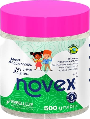 Novex Gel Coiffant My Little Curls pour Enfants à partir de 3 ans, Enrichi avec Huile de Ricin, Fixe vos Boucles et Ajoute de la Brillance, Convient à tous les Types de Boucles, 500 g.