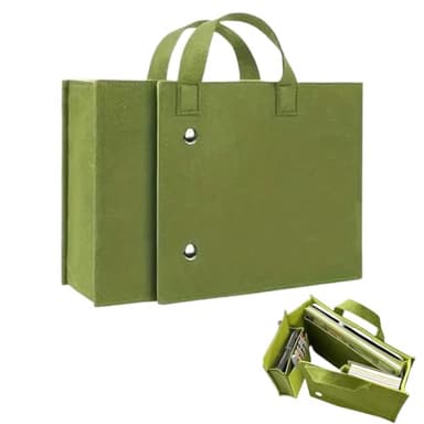 TyCylKu Sac de transport pour ordinateur portable pour femme | Porte-documents pliable en feutre vert | Sac de sport avec compartiments pour femmes, infirmières, enseignants, pour les voyages