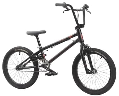 KHE Blaze Vélo BMX 2025 18" – 9,3 kg léger, cadre en aluminium, rotor 360 °, freins en U av/h, pédalier industriel – BMX freestyle pour enfants à partir de 125 cm – Park, Street, Pumptrack - Noir