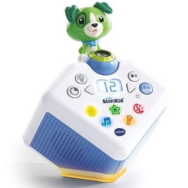 VTech - StoriKid Vert, Conteur d'Histoires Interactif, Boîte à Histoires et Chansons, Projection Lumineuse et Animée, Veilleuse, Cadeau Enfant de 3 Ans à 8 Ans - Contenu en Français