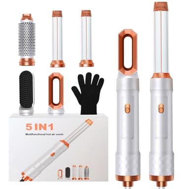 Airbrush 5 en 1 Air Styler Pro Air Brush 5 en 1, Airbrush Cheveux 5 en 1 avec Seche Cheveux, Brosse Soufflante, Fer a Boucler, Thermal Brush, Seche Cheveux 5 en 1 Air Brush Cheveux