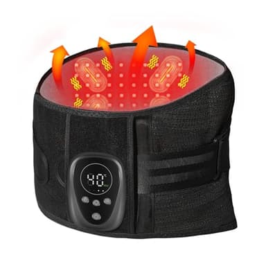 HONGJING Ceinture de Massage à Lumière Rouge pour Soulager les Douleurs Lombaires, Ceinture Lombaire Chauffante Rechargeable pour Hernie Discale, Sciatique, Scoliose (M)