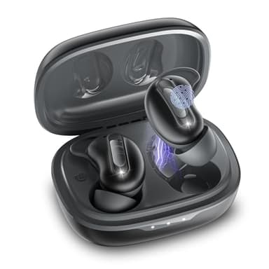 aggoo Casques pour Dormir, Écouteurs Intra-Auriculaires Bluetooth 5.4 pour Dormir sur Le côté, Écouteurs stéréo Basses 48 h avec réduction de Bruit ANC/ENC, Étanches IPX7 pour Android et iOS, Noir